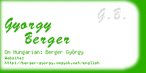 gyorgy berger business card