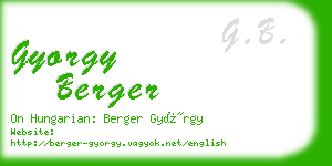 gyorgy berger business card